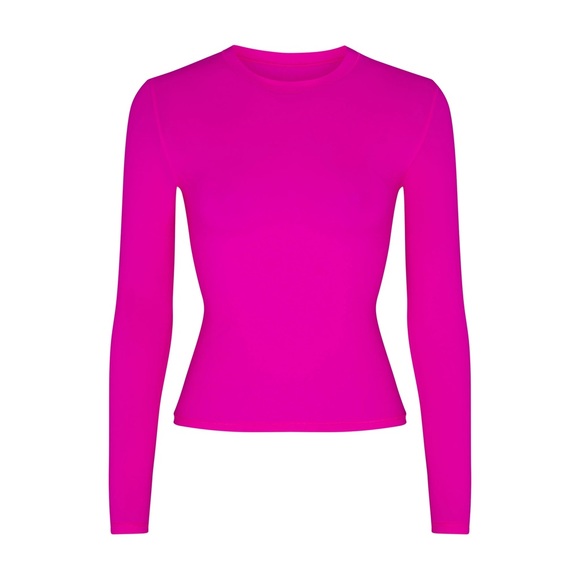 Skims Neon Pink Long Sleeve Fits Everybody t-shirt XXL - Picture 1 of 2